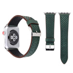 Para Apple Watch Ultra 49mm & Watch Ultra 2 49mm / Série 10 46mm / 9&8&7 45mm / SE 3&SE 2&6&SE&5&4 44mm / 3&2&1 42mm Correia de Relógio em Pele Genuína com Padrão de Furos, 42mm