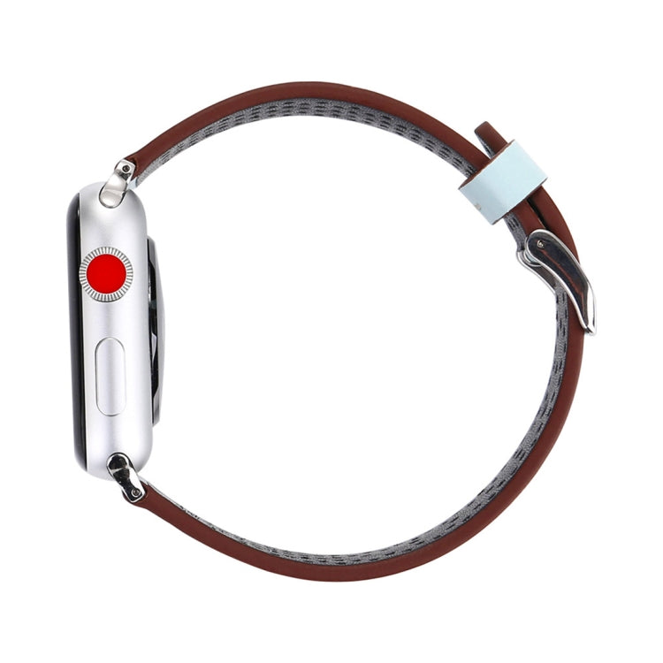 Para Apple Watch Ultra 49mm & Watch Ultra 2 49mm / Série 10 46mm / 9&8&7 45mm / SE 3&SE 2&6&SE&5&4 44mm / 3&2&1 42mm Correia de Relógio em Pele Genuína com Padrão de Furos, 42mm