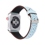 Para Apple Watch Ultra 49mm & Watch Ultra 2 49mm / Série 10 46mm / 9&8&7 45mm / SE 3&SE 2&6&SE&5&4 44mm / 3&2&1 42mm Correia de Relógio em Pele Genuína com Padrão de Furos, 42mm