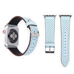 Para Apple Watch Ultra 49mm & Watch Ultra 2 49mm / Série 10 46mm / 9&8&7 45mm / SE 3&SE 2&6&SE&5&4 44mm / 3&2&1 42mm Correia de Relógio em Pele Genuína com Padrão de Furos, 42mm