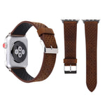 Para Apple Watch Ultra 49mm & Watch Ultra 2 49mm / Série 10 46mm / 9&8&7 45mm / SE 3&SE 2&6&SE&5&4 44mm / 3&2&1 42mm Correia de Relógio em Pele Genuína com Padrão de Furos, 42mm