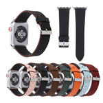 Para Apple Watch Ultra 49mm & Watch Ultra 2 49mm / Série 10 46mm / 9&8&7 45mm / SE 3&SE 2&6&SE&5&4 44mm / 3&2&1 42mm Correia de Relógio em Pele Genuína com Padrão de Furos, 42mm
