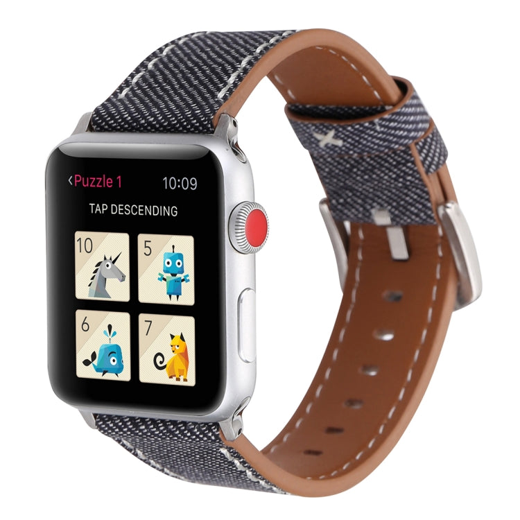 Pulseira de Couro Genuíno com Padrão Cowboy Fashion Simples para Apple Watch Ultra 49mm & Watch Ultra 2 49mm / Series 10 46mm / 9&8&7 45mm / SE 3&SE 2&6&SE&5&4 44mm / 3&2&1 42mm, 42mm