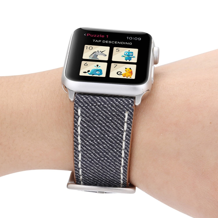 Pulseira de Couro Genuíno com Padrão Cowboy Fashion Simples para Apple Watch Ultra 49mm & Watch Ultra 2 49mm / Series 10 46mm / 9&8&7 45mm / SE 3&SE 2&6&SE&5&4 44mm / 3&2&1 42mm, 42mm