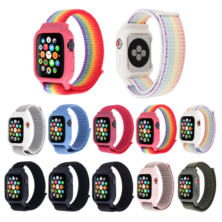 Para Apple Watch Ultra 49mm & Watch Ultra 2 49mm / Série 10 46mm / 9&8&7 45mm / SE 3&SE 2&6&SE&5&4 44mm / 3&2&1 42mm Correia de Relógio em Nylon com Fecho de Gancho e Argola, Para Apple Watch Ultra 49mm / Série 8&7 45mm / SE 2&6&SE&5&4 44mm / 3&2&1 42mm