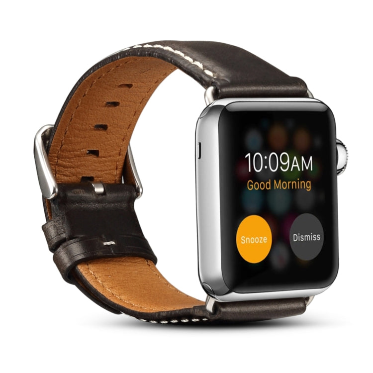 Correia de Relógio em Couro Retro com Cera de Óleo Denior para Apple Watch Series 10 42mm / 9&8&7 41mm / SE 3&SE 2&6&SE&5&4 40mm / 3&2&1 38mm
