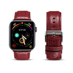 Pulseira de Relógio em Pele de Vaca com Grão de Crocodilo Denior para Apple Watch Ultra 49mm&Watch Ultra 2 49mm / Série 10 46mm / 9&8&7 45mm / SE 3&SE 2&6&SE&5&4 44mm / 3&2&1 42mm