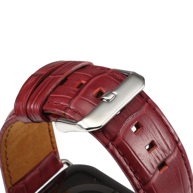 Pulseira de Relógio em Pele de Vaca com Grão de Crocodilo Denior para Apple Watch Ultra 49mm&Watch Ultra 2 49mm / Série 10 46mm / 9&8&7 45mm / SE 3&SE 2&6&SE&5&4 44mm / 3&2&1 42mm