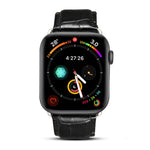 Pulseira de Relógio em Pele de Vaca com Grão de Crocodilo Denior para Apple Watch Ultra 49mm&Watch Ultra 2 49mm / Série 10 46mm / 9&8&7 45mm / SE 3&SE 2&6&SE&5&4 44mm / 3&2&1 42mm