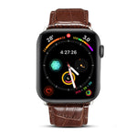 Pulseira de Relógio em Pele de Vaca com Grão de Crocodilo Denior para Apple Watch Ultra 49mm&Watch Ultra 2 49mm / Série 10 46mm / 9&8&7 45mm / SE 3&SE 2&6&SE&5&4 44mm / 3&2&1 42mm