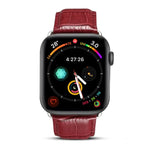 Correia de Relógio em Pele de Vaca com Textura de Crocodilo Denior para Apple Watch Série 10 42mm / 9&8&7 41mm / SE 3&SE 2&6&SE&5&4 40mm / 3&2&1 38mm