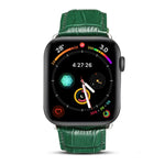 Correia de Relógio em Pele de Vaca com Textura de Crocodilo Denior para Apple Watch Série 10 42mm / 9&8&7 41mm / SE 3&SE 2&6&SE&5&4 40mm / 3&2&1 38mm
