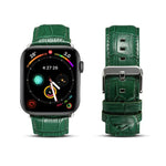 Correia de Relógio em Pele de Vaca com Textura de Crocodilo Denior para Apple Watch Série 10 42mm / 9&8&7 41mm / SE 3&SE 2&6&SE&5&4 40mm / 3&2&1 38mm