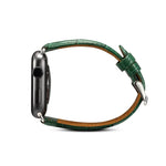 Correia de Relógio em Pele de Vaca com Textura de Crocodilo Denior para Apple Watch Série 10 42mm / 9&8&7 41mm / SE 3&SE 2&6&SE&5&4 40mm / 3&2&1 38mm