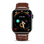 Correia de Relógio em Pele de Vaca com Textura de Crocodilo Denior para Apple Watch Série 10 42mm / 9&8&7 41mm / SE 3&SE 2&6&SE&5&4 40mm / 3&2&1 38mm