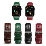 Correia de Relógio em Pele de Vaca com Textura de Crocodilo Denior para Apple Watch Série 10 42mm / 9&8&7 41mm / SE 3&SE 2&6&SE&5&4 40mm / 3&2&1 38mm