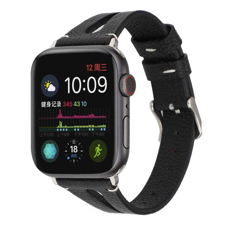 Pulseira de Relógio em Pele Simples em Forma de V para Apple Watch Ultra 49mm & Watch Ultra 2 49mm / Série 10 46mm / 9&8&7 45mm / SE 3&SE 2&6&SE&5&4 44mm / 3&2&1 42mm