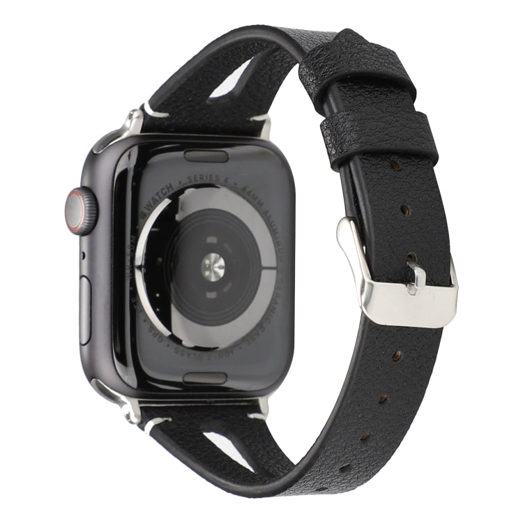 Pulseira de Relógio em Pele Simples em Forma de V para Apple Watch Ultra 49mm & Watch Ultra 2 49mm / Série 10 46mm / 9&8&7 45mm / SE 3&SE 2&6&SE&5&4 44mm / 3&2&1 42mm