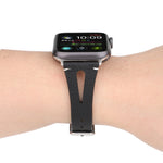 Pulseira de Relógio em Pele Simples em Forma de V para Apple Watch Ultra 49mm & Watch Ultra 2 49mm / Série 10 46mm / 9&8&7 45mm / SE 3&SE 2&6&SE&5&4 44mm / 3&2&1 42mm