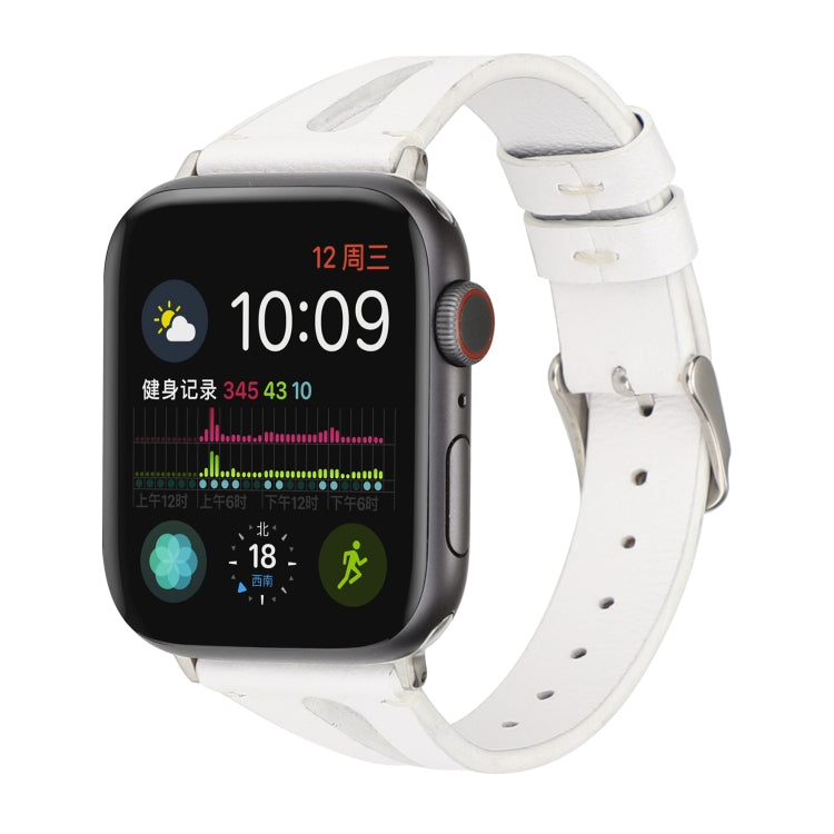 Pulseira de Relógio em Pele Simples em Forma de V para Apple Watch Ultra 49mm & Watch Ultra 2 49mm / Série 10 46mm / 9&8&7 45mm / SE 3&SE 2&6&SE&5&4 44mm / 3&2&1 42mm