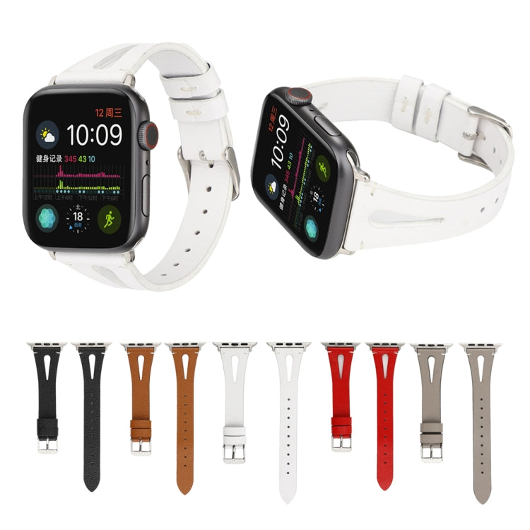 Pulseira de Relógio em Pele Simples em Forma de V para Apple Watch Ultra 49mm & Watch Ultra 2 49mm / Série 10 46mm / 9&8&7 45mm / SE 3&SE 2&6&SE&5&4 44mm / 3&2&1 42mm