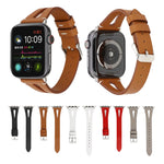 Correia de Relógio Simples em Couro em Forma de V para Apple Watch Series 7 41mm / 6 & SE & 5 & 4 40mm / 3 & 2 & 1 38mm