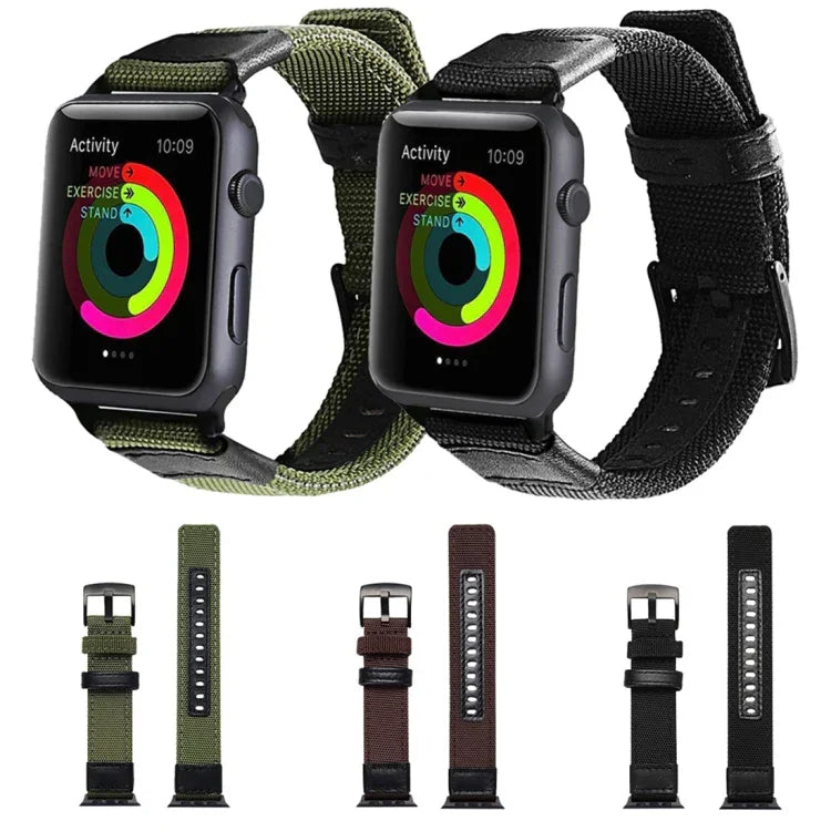 Correia de Relógio em Nylon Estilo Jeep com Fivela em Aço Inoxidável para Apple Watch Series 3 & 2 & 1 42mm, 42mm