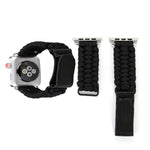 Magic Paste Correia de Relógio de Pulso em Nylon com Corda de Guarda-chuva em Pele Genuína e Fivela em Aço Inoxidável para Apple Watch Series 10 42mm / 9&8&7 41mm / SE 3&SE 2&6&SE&5&4 40mm / 3&2&1 38mm, 7 41mm / 6&SE&5&4 40mm / 3&2&1 38mm