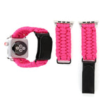Magic Paste Correia de Relógio de Pulso em Nylon com Corda de Guarda-chuva em Pele Genuína e Fivela em Aço Inoxidável para Apple Watch Series 10 42mm / 9&8&7 41mm / SE 3&SE 2&6&SE&5&4 40mm / 3&2&1 38mm, 7 41mm / 6&SE&5&4 40mm / 3&2&1 38mm