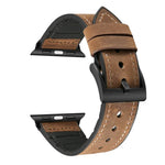 Pulseira de Relógio em TPU com Textura Crazy Horse + Aço Inoxidável para Apple Watch Series 7 45mm / 6 & SE & 5 & 4 44mm / 3 & 2 & 1 42mm, 44mm