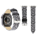 Correia de Relógio em Pele Genuína com Estampa de Espinhos para Apple Watch Série 10 42mm / 9&8&7 41mm / SE 3&SE 2&6&SE&5&4 40mm / 3&2&1 38mm, 40mm