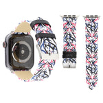 Correia de Relógio em Pele Genuína com Estampa de Espinhos para Apple Watch Série 10 42mm / 9&8&7 41mm / SE 3&SE 2&6&SE&5&4 40mm / 3&2&1 38mm, 40mm