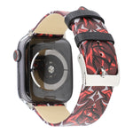 Correia de Relógio em Pele Genuína com Estampa de Espinhos para Apple Watch Série 10 42mm / 9&8&7 41mm / SE 3&SE 2&6&SE&5&4 40mm / 3&2&1 38mm, 40mm