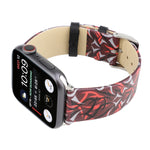 Correia de Relógio em Pele Genuína com Estampa de Espinhos para Apple Watch Série 10 42mm / 9&8&7 41mm / SE 3&SE 2&6&SE&5&4 40mm / 3&2&1 38mm, 40mm