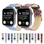 Correia de Relógio em Pele Genuína com Estampa de Espinhos para Apple Watch Série 10 42mm / 9&8&7 41mm / SE 3&SE 2&6&SE&5&4 40mm / 3&2&1 38mm, 40mm
