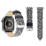 Correia de Relógio em Pele Genuína com Estampa de Espinhos para Apple Watch Ultra 49mm & Watch Ultra 2 49mm / Série 10 46mm / 9&8&7 45mm / SE 3&SE 2&6&SE&5&4 44mm / 3&2&1 42mm, 44mm