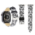 Correia de Relógio em Pele Genuína com Estampa de Espinhos para Apple Watch Ultra 49mm & Watch Ultra 2 49mm / Série 10 46mm / 9&8&7 45mm / SE 3&SE 2&6&SE&5&4 44mm / 3&2&1 42mm, 44mm