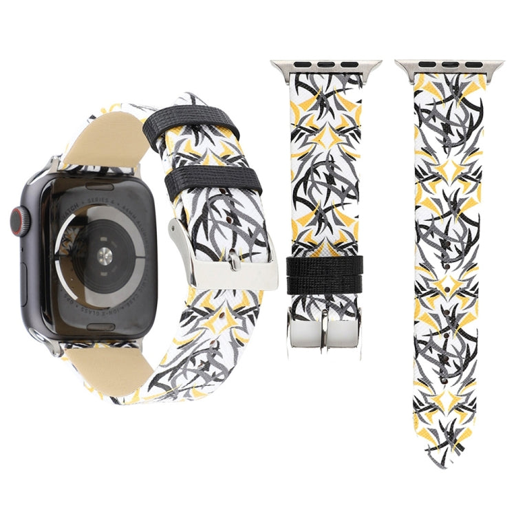 Correia de Relógio em Pele Genuína com Estampa de Espinhos para Apple Watch Ultra 49mm & Watch Ultra 2 49mm / Série 10 46mm / 9&8&7 45mm / SE 3&SE 2&6&SE&5&4 44mm / 3&2&1 42mm, 44mm