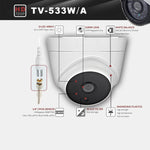 Câmara AHD 533A CE & RoHS Certificada à Prova de Água com Lente 3.6mm 3MP e 2 Conjuntos de LEDs IR, Suporta Visão Noturna & Balanço de Brancos, 533A-H2, 533A-W, 533A-L