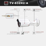 Câmara AHD com Lente 3.6mm 5MP à Prova de Água Certificada CE & RoHS com 36 LEDs IR, Suporta Visão Noturna & Balanço de Brancos, 632A-H2, 632A-W, 632A-L