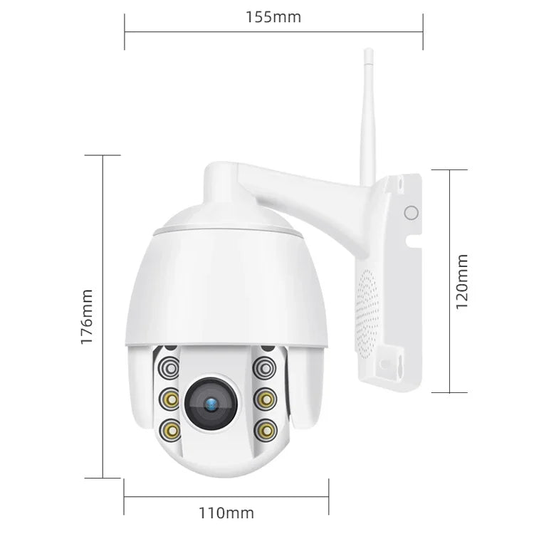 QX2 Câmara Inteligente IP66 Impermeável WiFi Panorâmica HD 1080P 360 Graus a Cores Dia e Noite, Suporta Deteção de Movimento / Voz Bidirecional / Cartão TF, Ficha US, Versão WiFi