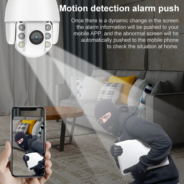 QX2 Câmara Inteligente IP66 Impermeável WiFi Panorâmica HD 1080P 360 Graus a Cores Dia e Noite, Suporta Deteção de Movimento / Voz Bidirecional / Cartão TF, Ficha US, Versão WiFi