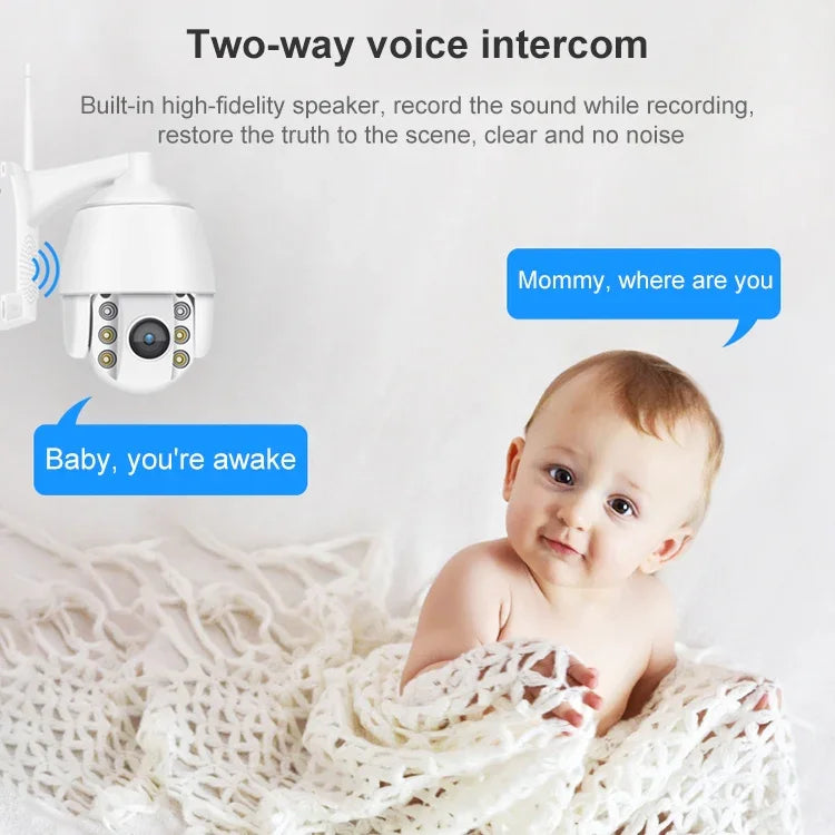 QX2 Câmara Inteligente IP66 Impermeável WiFi Panorâmica HD 1080P 360 Graus a Cores Dia e Noite, Suporta Deteção de Movimento / Voz Bidirecional / Cartão TF, Ficha US, Versão WiFi