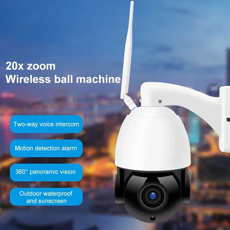 QX5 Câmara Inteligente WiFi Dome Sem Fios 1080P HD 2.0 Milhões de Pixels com Zoom 20X, Suporta Visão Noturna Infravermelha / Deteção de Movimento / Intercomunicador de Voz / Cartão TF, Ficha AU, Versão WiFi