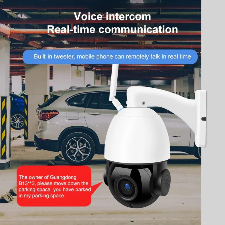 QX5 Câmara Inteligente WiFi Dome Sem Fios 1080P HD 2.0 Milhões de Pixels com Zoom 20X, Suporta Visão Noturna Infravermelha / Deteção de Movimento / Intercomunicador de Voz / Cartão TF, Ficha AU, Versão WiFi