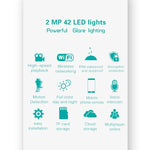 Câmara Inteligente de Jardim DP16 2.0 Megapíxeis 42 LEDs, Suporta Deteção de Movimento / Visão Noturna / Intercomunicador de Voz / Cartão TF, Ficha AU, DP16
