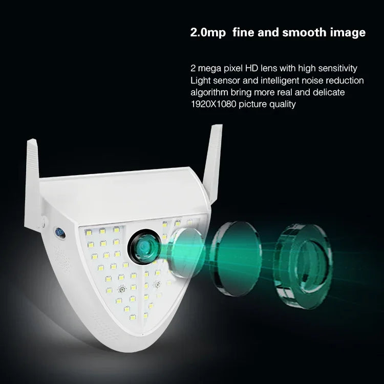Câmara Inteligente de Jardim DP16 2.0 Megapíxeis 42 LEDs, Suporta Deteção de Movimento / Visão Noturna / Intercomunicador de Voz / Cartão TF, Ficha AU, DP16