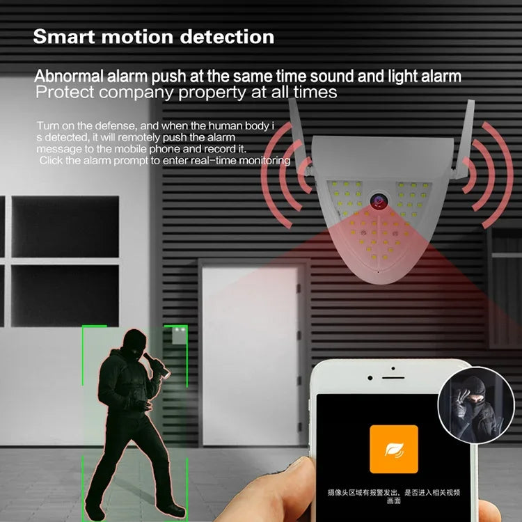 Câmara Inteligente de Jardim DP16 2.0 Megapíxeis 42 LEDs, Suporta Deteção de Movimento / Visão Noturna / Intercomunicador de Voz / Cartão TF, Ficha AU, DP16