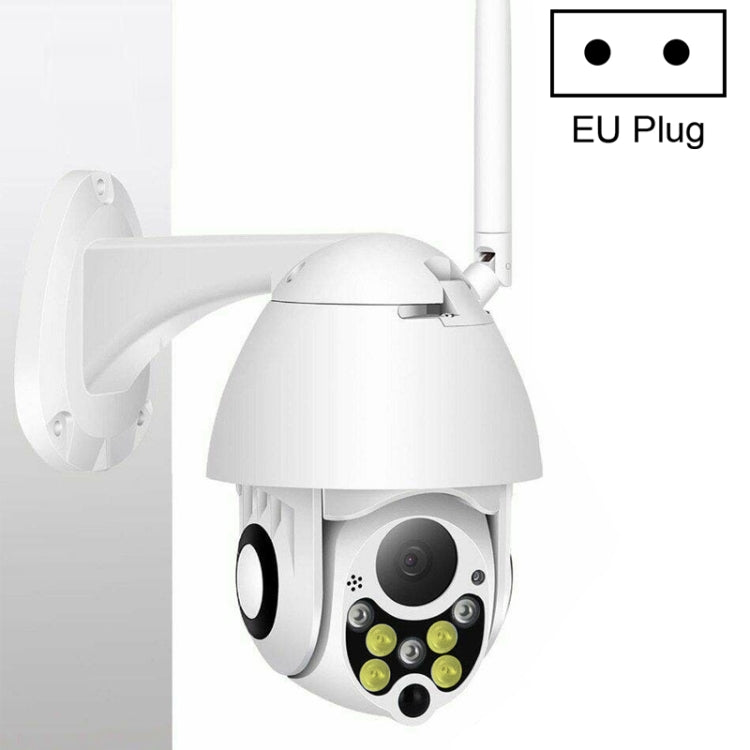 Câmara de Vigilância Sem Fios HD PTZ Segurança Residencial Exterior Câmara Dome de Rede IP66 à Prova de Água, Suporta Visão Noturna & Deteção de Movimento & Cartão TF, Ficha US, 2.0 MP