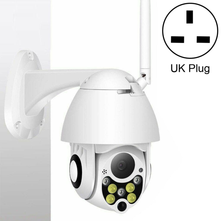 Câmara de Vigilância Sem Fios HD PTZ Segurança Residencial Exterior Câmara Dome de Rede IP66 à Prova de Água, Suporta Visão Noturna & Deteção de Movimento & Cartão TF, Ficha US, 2.0 MP